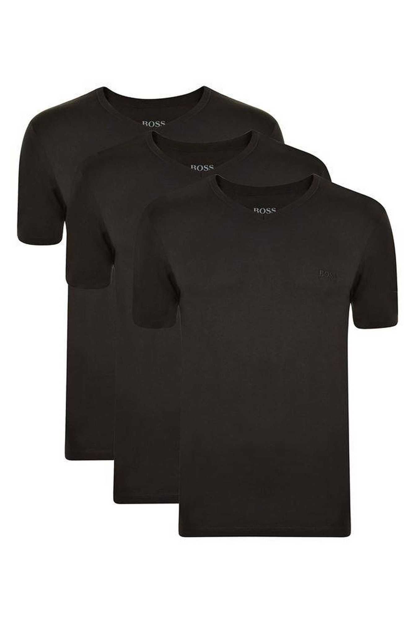 pest Labe industry Set 3 tricouri de barbati Hugo Boss Classic V-Neck negru bumbac marimea M -  eMAG.ro