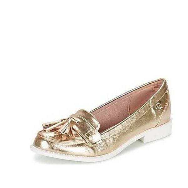 Pantofi cu ciucuri aurii Xti