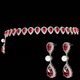Set placat cu Aur 18K, Perle si Diamante, Afrodita Pearl Red