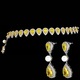 Set placat cu Aur 18K, Perle si Diamante, Afrodita Pearl Yellow