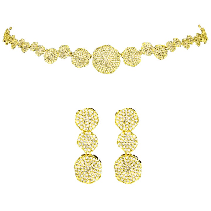 Set placat cu Aur 18K si Diamante, Anastasia Gold