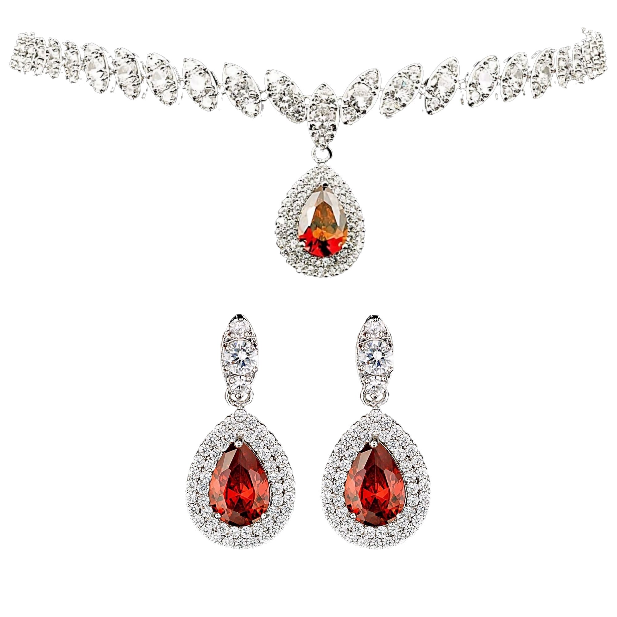 Set placat cu Aur 18K si Diamante, Artemis Platinum & Red