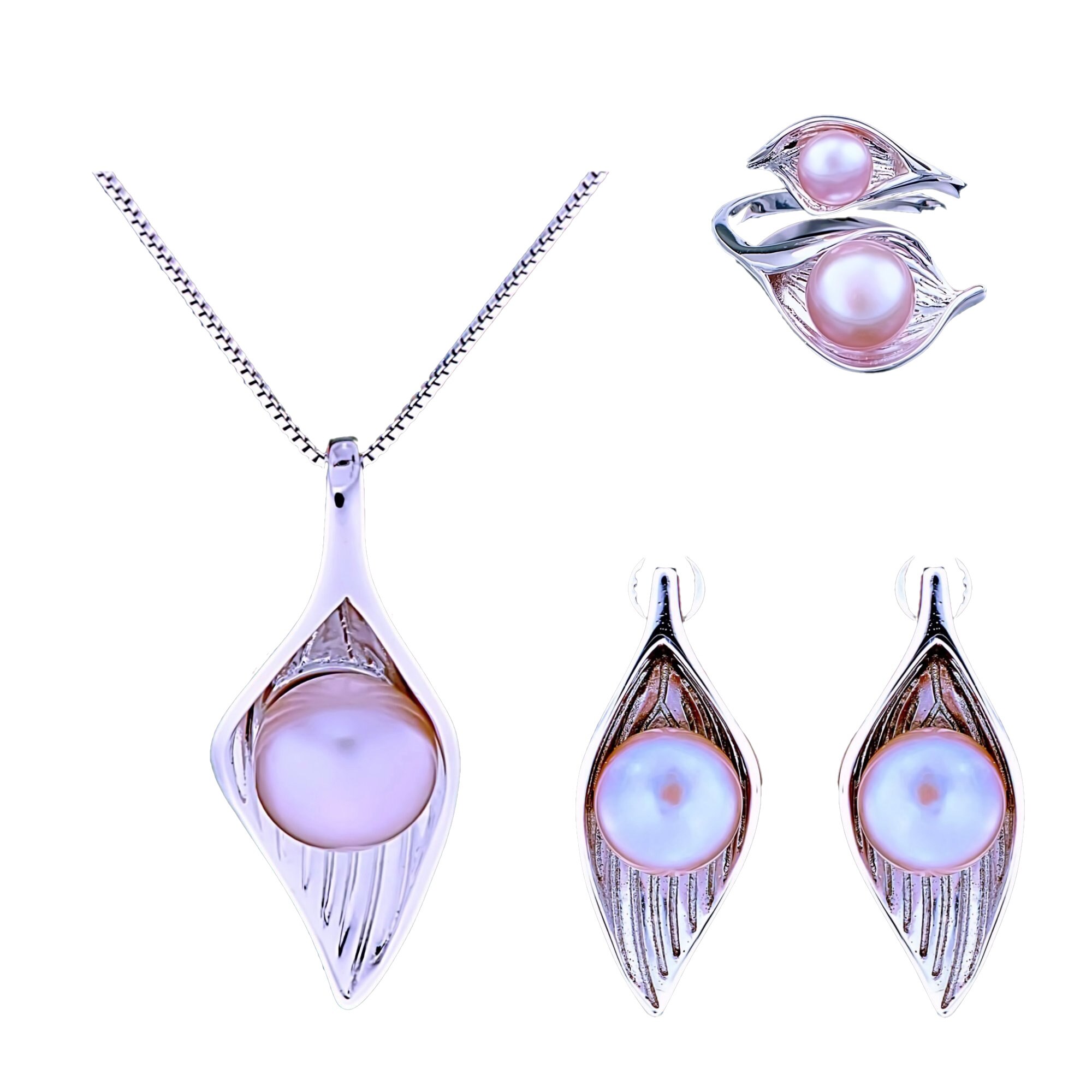 Set din Argint 925 cu Perle Naturale, Aurora Purple