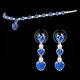 Set placat cu Aur 18K si Diamante, Calypso Platinum & Blue