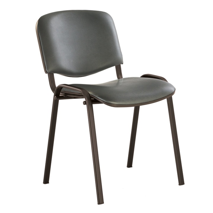 Látogatói szék GOA BLACK, Szürke ökológiai bőr