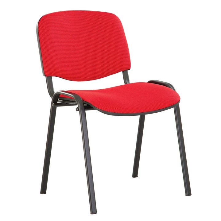 Látogatói szék ISO BLACK, Cagliari vörös szövet