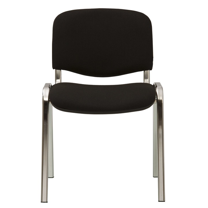 Scaun vizitator GOA CHROME, Negru stofa cagliari