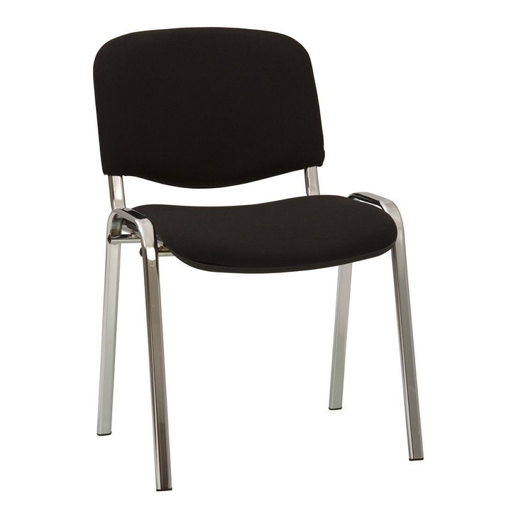 Látogatói szék GOA CHROME, fekete cagliari szövet