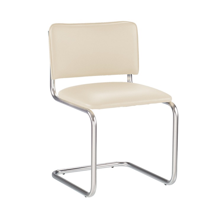 Посетителски стол MURIELLO, Екологична кожа Крем