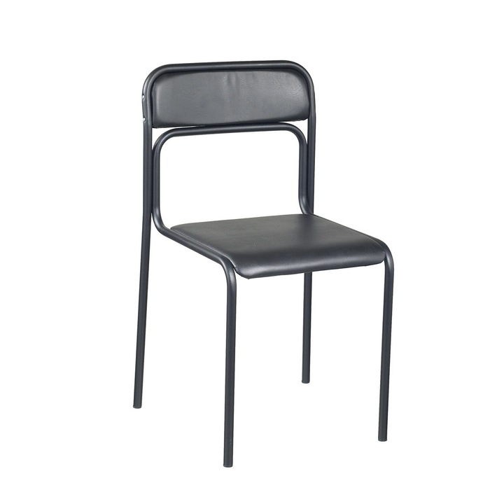 Látogatói szék ASMITA Black, Fekete műbőr