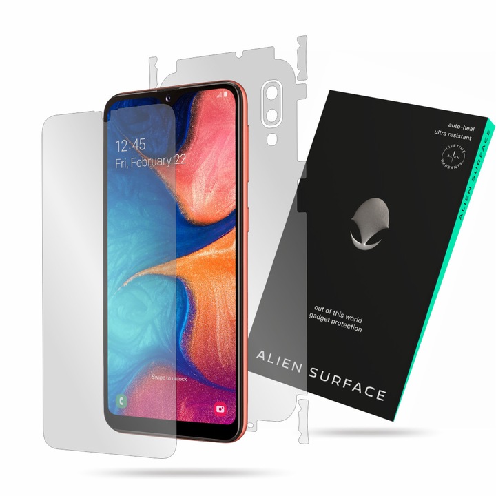 Alien Surface, Samsung Galaxy A20e, képernyővédő fólia, hátsó, oldal