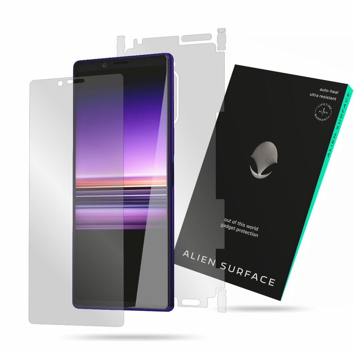 Alien Surface, Sony Xperia 1, képernyővédő fólia, hátsó, oldal