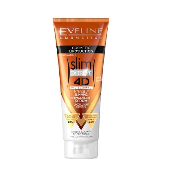 Ser anticelulitic intensiv, Eveline Cosmetics, Slim Extreme 4D, pentru modelare prin liposuctie, 250 ml