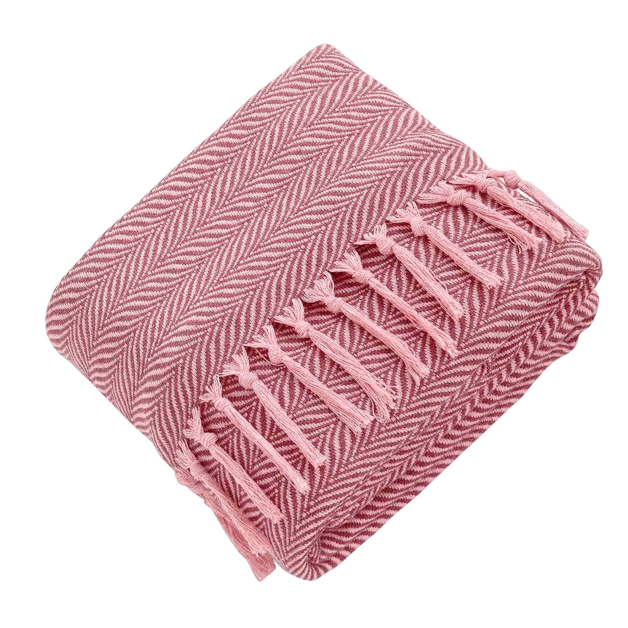 Cuvertura cu ciucuri,200x230 cm, corai