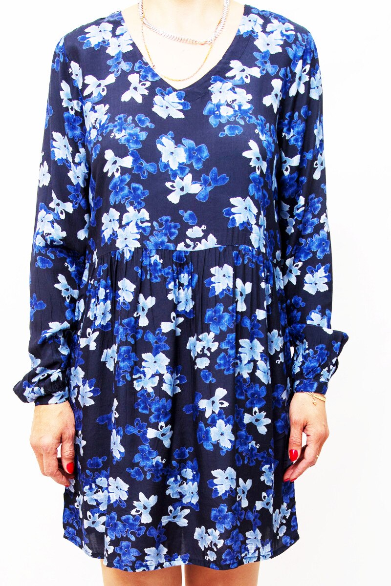 Rochie casual cu imprimeu floral Sisters Point, Albastru