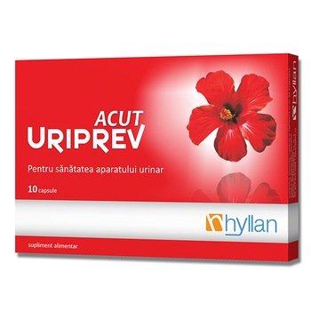 Supliment nutritiv Uriprev Acut, Puternic in faza acuta a infectiilor urinare, 10 capsule, Hyllan Pharma Supliment nutritiv Uriprev Acut, Puternic in faza acuta a infectiilor urinare, 10 capsule, Hyllan Pharma