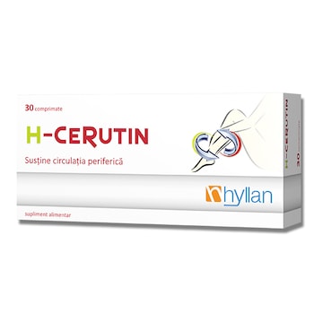 Supliment nutritiv H-Cerutin, sprijina circulatia periferica, Hyllan Pharma, 30 comprimate Supliment nutritiv H-Cerutin, sprijina circulatia periferica, Hyllan Pharma, 30 comprimate