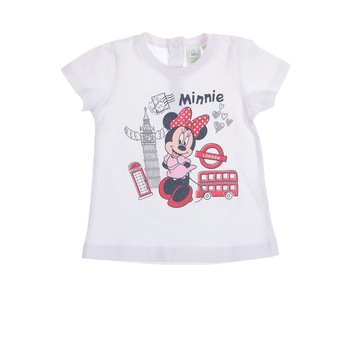 Tricou fetite Disney Minnie London, alb , 6 luni, 67 cm Tricou fetite Disney Minnie London, alb , 6 luni, 67 cm