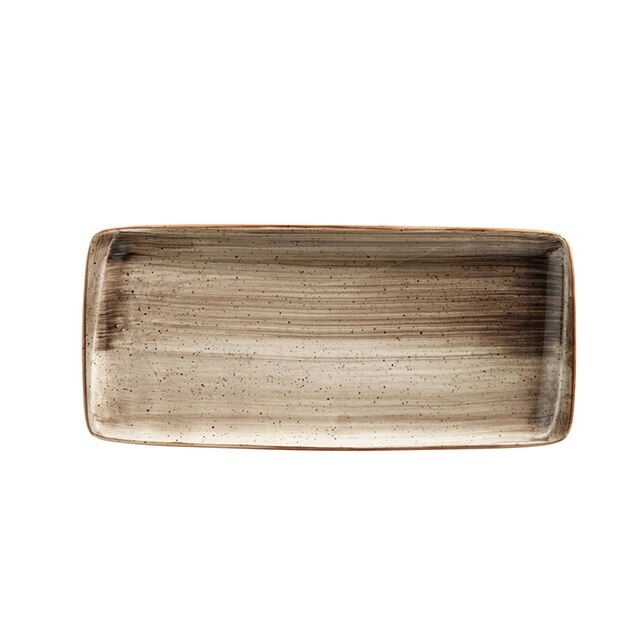 Platou dreptunghiular din portelan AURA TERRAIN 34x16cm ATR MOV 35DT