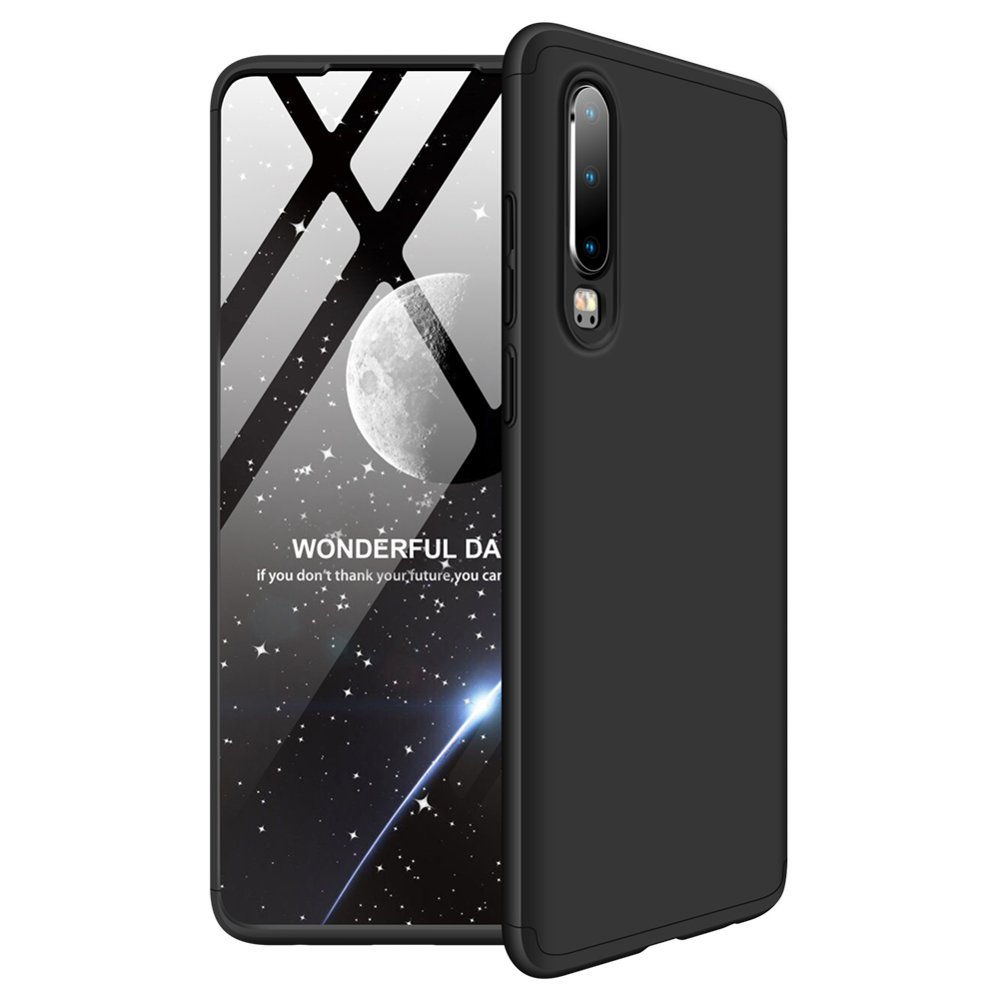Husa Huawei P30, Protectie 360 - Fata, Spate si Laterale, Negru