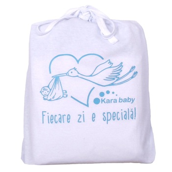 Pachet maternitate, kara baby, alb cu turqois, 100% bumbac, 50-56 cm Pachet maternitate, kara baby, alb cu turqois, 100% bumbac, 50-56 cm