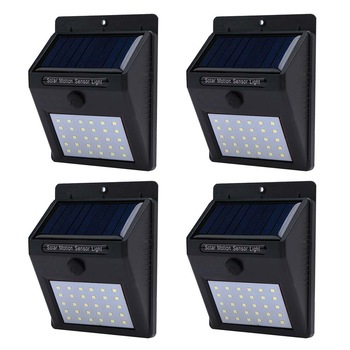 Set de 4 buc lampa solara cu senzor de amurg Timeless Tools, Negru Set de 4 buc lampa solara cu senzor de amurg Timeless Tools, Negru