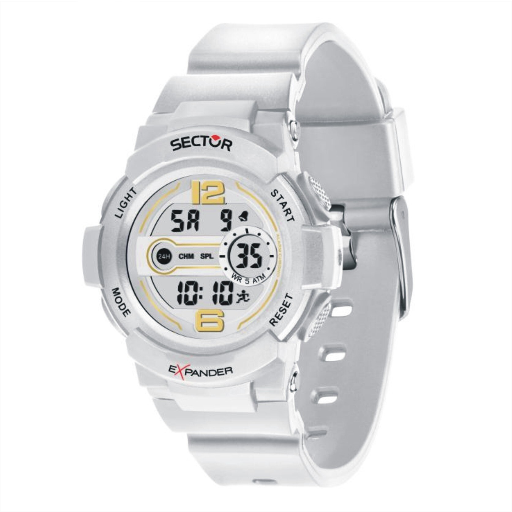 Ceas Sector R3251525501, unisex, alb, digital, carcasa 40mm
