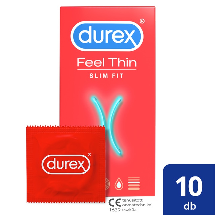 Durex Feel Thin Slim Fit óvszer, 10 db