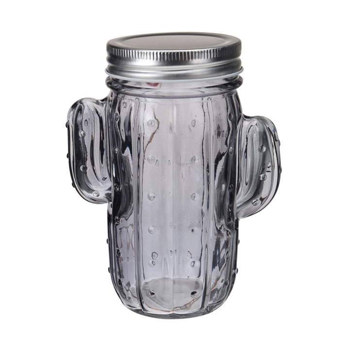 Felinar cu LED, forma cactus, albastru,14,5x11 cm