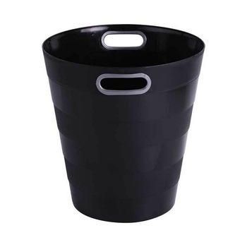 Cos plastic cu manere, 12.5 litri, negru Cos plastic cu manere, 12.5 litri, negru