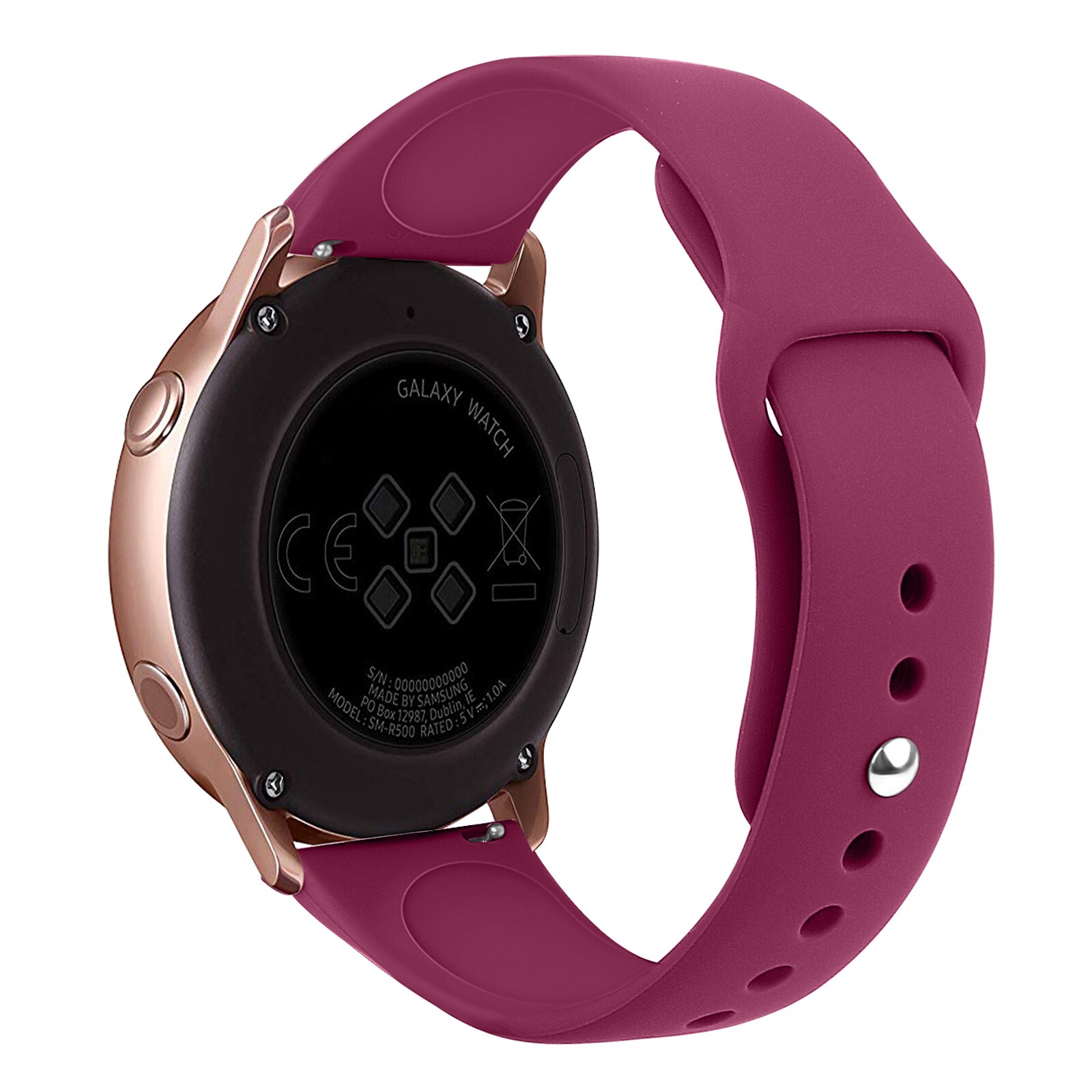 Curea Aha Style pentru Samsung Gear Sport S4/Galaxy Watch 42 mm/Galaxy Active, 20 mm, Clasic Silicon, Wine Red