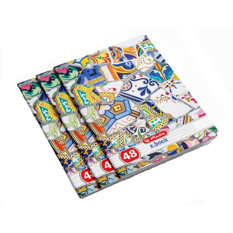 Set 10 caiete Herlitz Mozaic A4, Dictando, 48 File