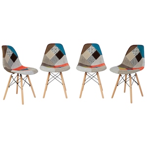 Комплект 4 стола Kring Kai, Модел patchwork, Многоцветен