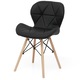 Set 4 scaune dining / bucatarie Kring Rome, picioare lemn, tapiterie PU, Negru