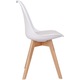 Set 4 scaune dining/bucatarie Kring Havana, lemn/PP, perna sezut, Alb