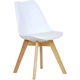 Set 4 scaune dining/bucatarie Kring Havana, lemn/PP, perna sezut, Alb