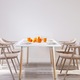 Masa dining / bucatarie Kring Memphis, dreptunghiulara, 120x80x75 cm, Blat MDF, Picioare lemn, Alb