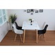 Masa dining / bucatarie Kring Memphis, dreptunghiulara, 120x80x75 cm, Blat MDF, Picioare lemn, Alb