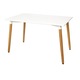 Masa dining / bucatarie Kring Memphis, dreptunghiulara, 120x80x75 cm, Blat MDF, Picioare lemn, Alb