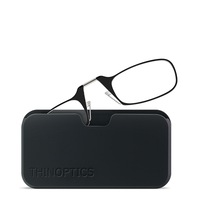 ochelari de vedere pentru citit fara brate thinoptics 100 marja 075  125 ultra slim etui tip card negru atasare telefon rame negre imagen 13_0_
0