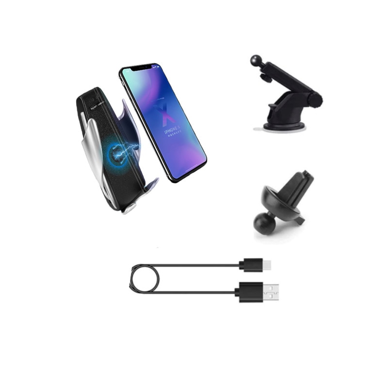 Incarcator auto wireless, universal, Efox,10w, cu senzor, incarcare rapida Qi, prindere ventilatie+ventuza