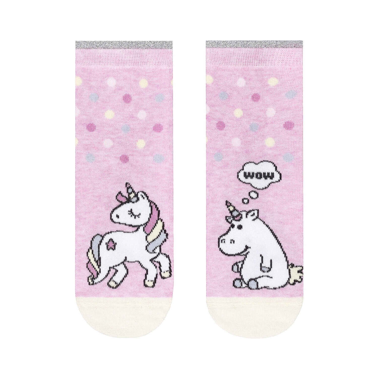 Sosete Haioase din bumbac cu Unicorn, Conte Kids 338, Roz