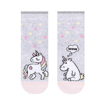 Sosete Haioase din bumbac cu Unicorn, Conte Kids 338, Gri Sosete Haioase din bumbac cu Unicorn, Conte Kids 338, Gri