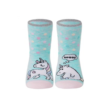 Sosete Haioase din bumbac cu Unicorn, Conte Kids 338, Turcoaz Sosete Haioase din bumbac cu Unicorn, Conte Kids 338, Turcoaz