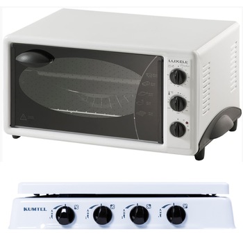 Pachet Cuptor electric LUXELL LX 3570 , 40 litri, 1.650 W + Plita pe gaz, 4 arzatoare de exterior, KUMTEL KO - 104 Pachet Cuptor electric LUXELL LX 3570 , 40 litri, 1.650 W + Plita pe gaz, 4 arzatoare de exterior, KUMTEL KO - 104