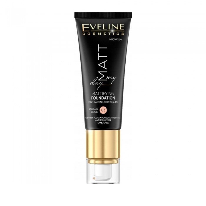 Fond de ten, Eveline Cosmetics, MATT My Day, 03 Vanilla Beige, 40 ml