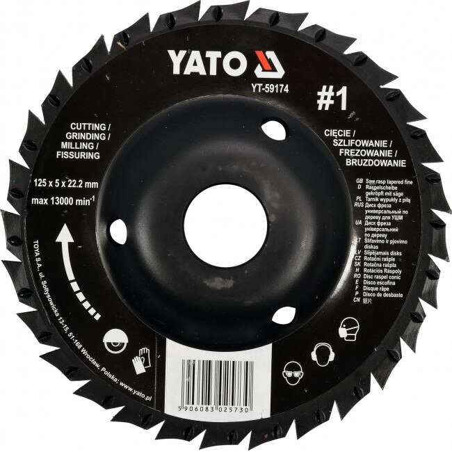 Disc Circular-Raspel pentru Lemn 125X22.2MM YT-59174