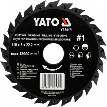 Disc Circular-Raspel pentru Lemn 115X22.2MM YT-59171 Disc Circular-Raspel pentru Lemn 115X22.2MM YT-59171