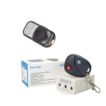 Pachet Releu cu telecomanda PNI CA500 pentru comanda 1 sau 2 usi de garaj, porti, bariere + Telecomanda suplimentara Pachet Releu cu telecomanda PNI CA500 pentru comanda 1 sau 2 usi de garaj, porti, bariere + Telecomanda suplimentara