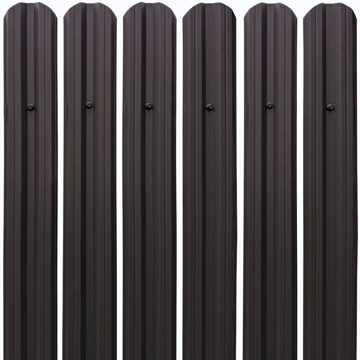 Gard Sipca Metalica Tisa, Set 25 buc. + suruburi, Maro Espresso - Mat, 110x11.5cm / buc, Top Profil Sistem